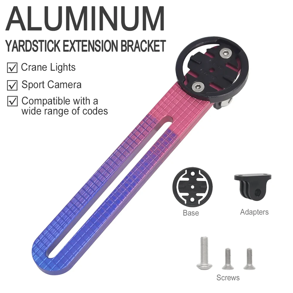 

Aluminum Bike Computer Mount CNC Multifunctional Extension for Garmin Bryton Action Camera & Light Mounting