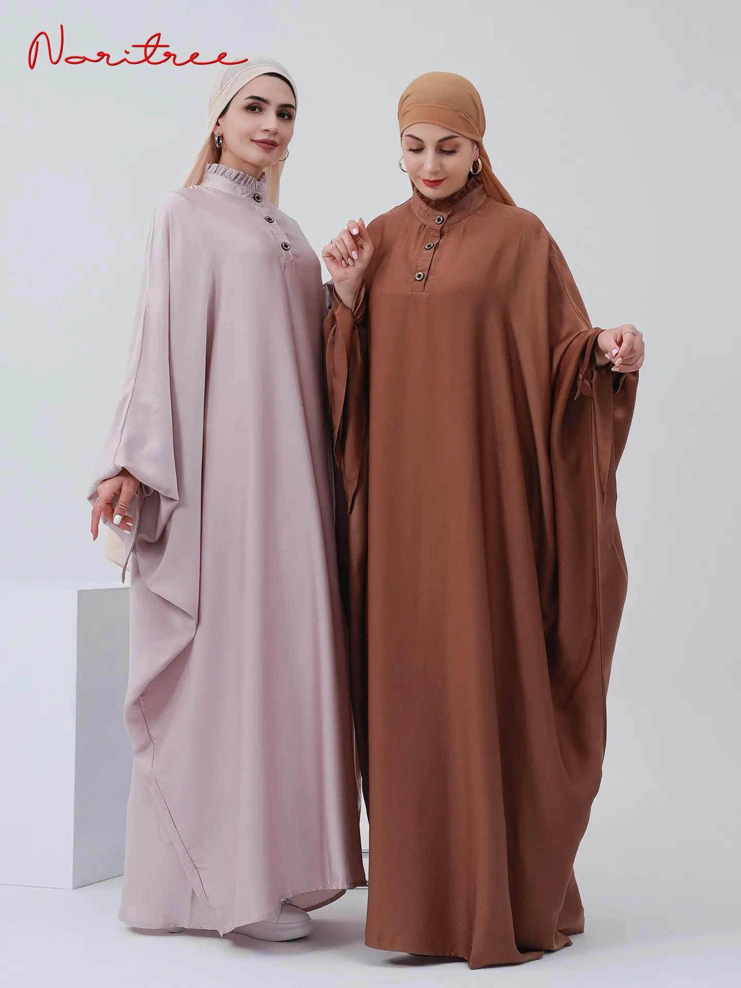 

Ramadan Eid Fashion Oversized Muslim Dress Soft Robe Musulmane Abaya Elegant Silky Muslim Arab Worship Service Clothing wy1471