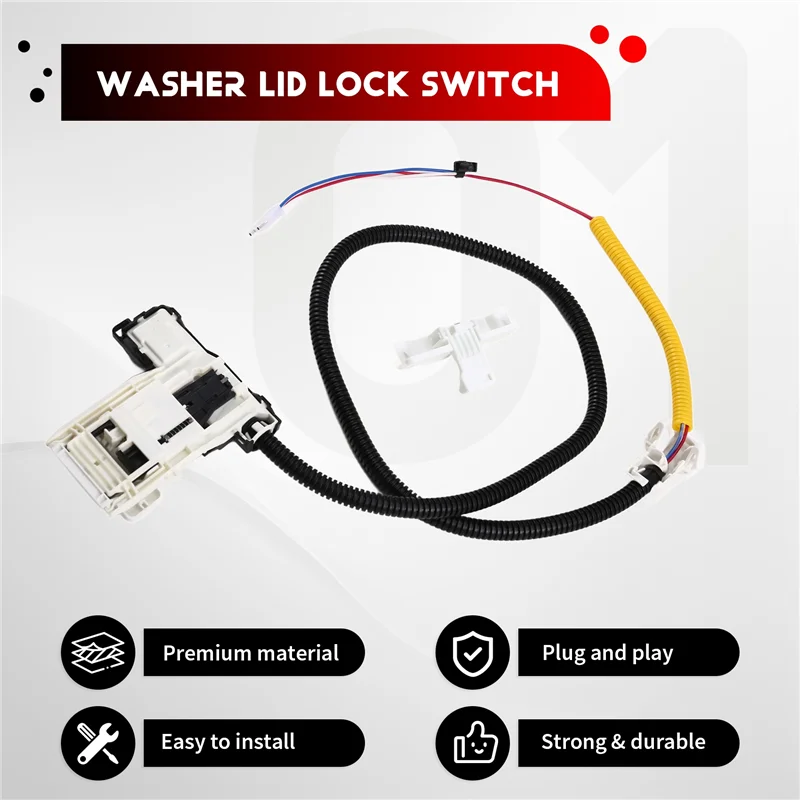 

TKOH-W11307244 W10682535 Переключатель блокировки крышки стиральной машины с аксессуарами для Whirlpool, защелка дверцы крышки стиральной машины в сборе