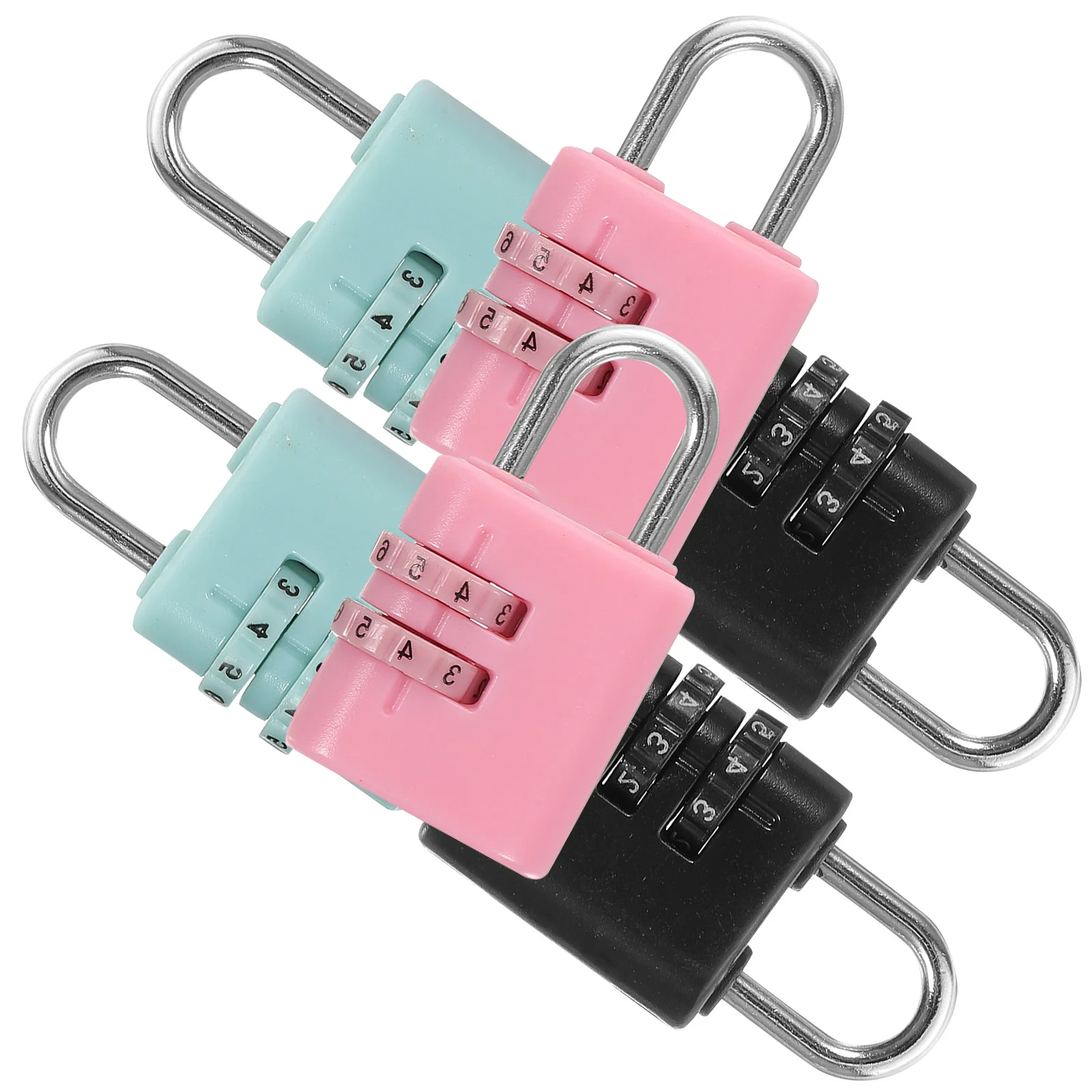 

6Pcs Cartoon Password Small Locks Sturdy Plastic Combination Locks Multi-Function Household Padlocks for School Gym Fence