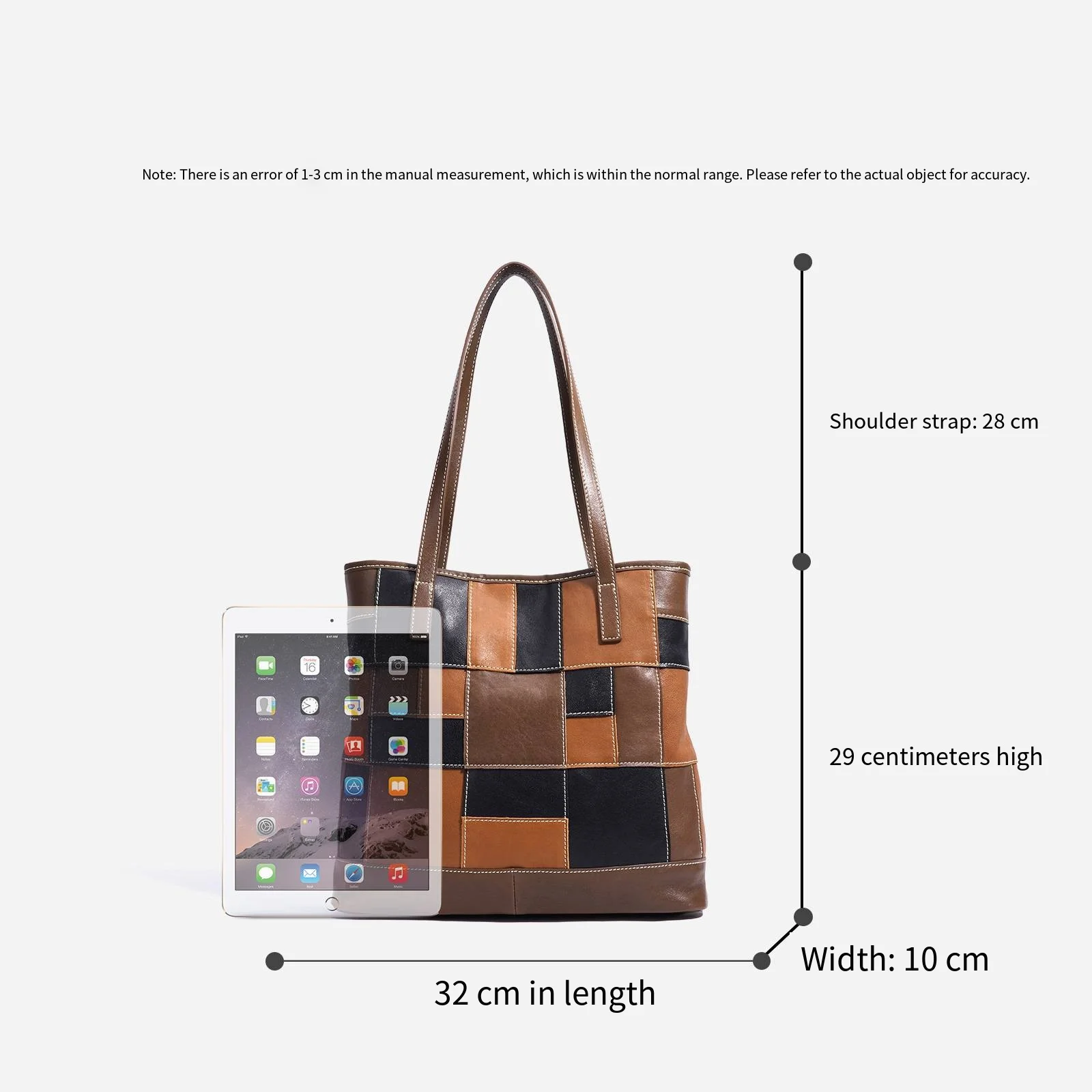Sheepskin Patch Tote Bag 2025 New Niche Design Large Capacity Genuine Leather Vintage Shoulder Bag Fashionable Ladies Handbag