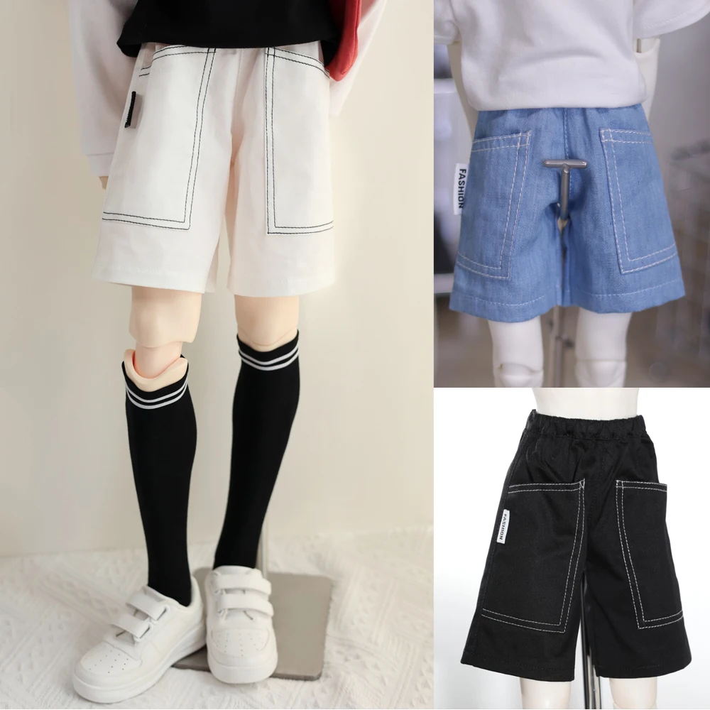 D09-P310 children handmade toy 1/3 GR po68 uncle 73 ID75 bjd doll blue white black Large pocket loose pants 1pcs