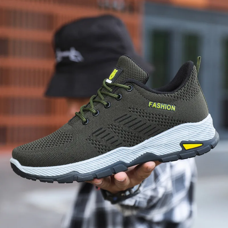 

Men's Large Size Running Shoes Breathable Mesh Casual Sneakers Trendy Autumn Sports Shoes Comfortable Flat Heel round Toe
