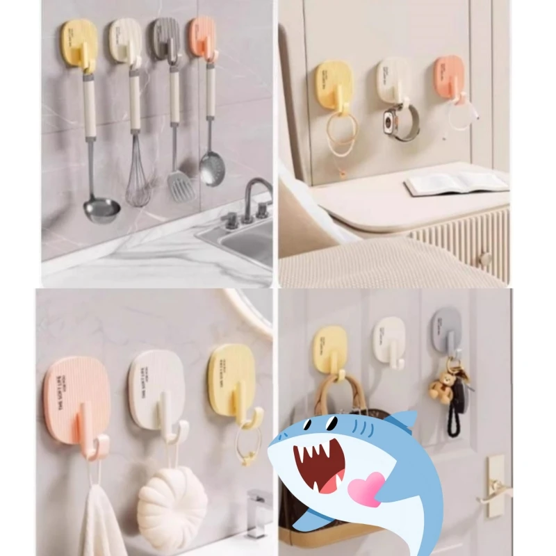 Ganchos de pared autoadhesivos fuertes, soporte para bolsas, toallero, puerta de baño, cocina, colgador de abrigos, accesorios de almacenamiento