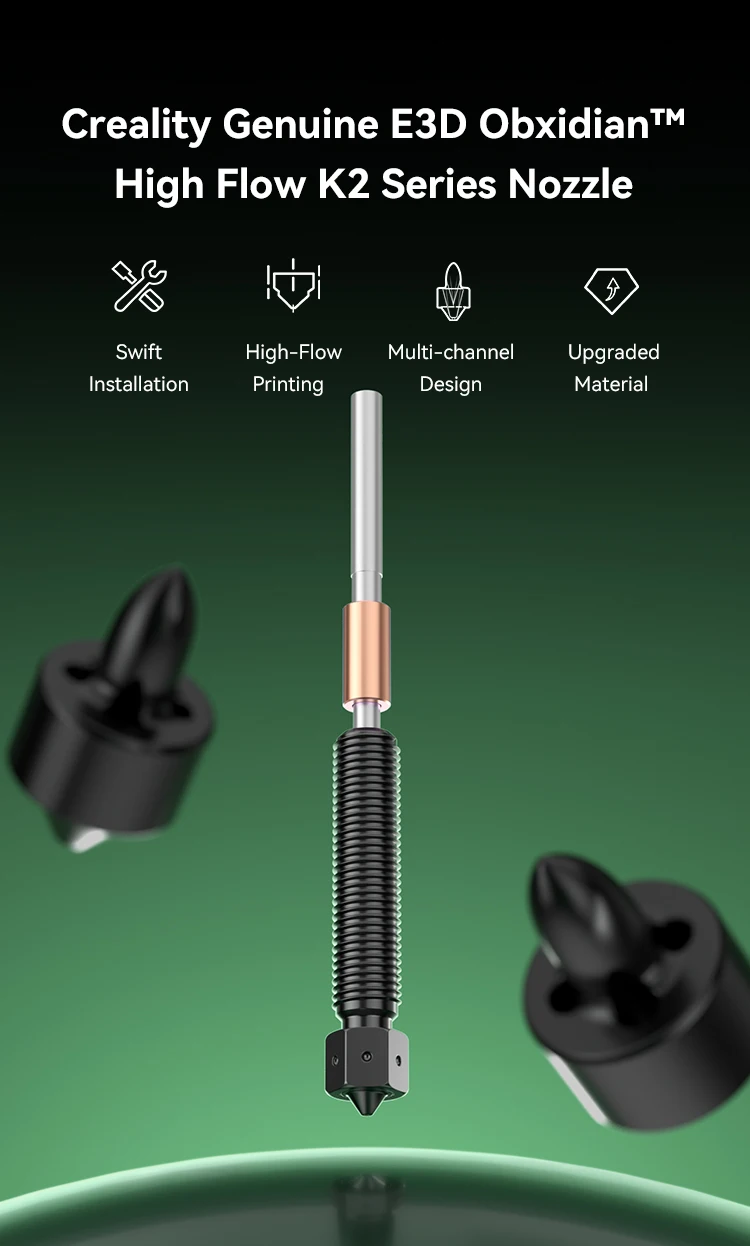 Creality Genuine E3D Obxidian™ High Flow Nozzle Assembly 0.4mm/0.6