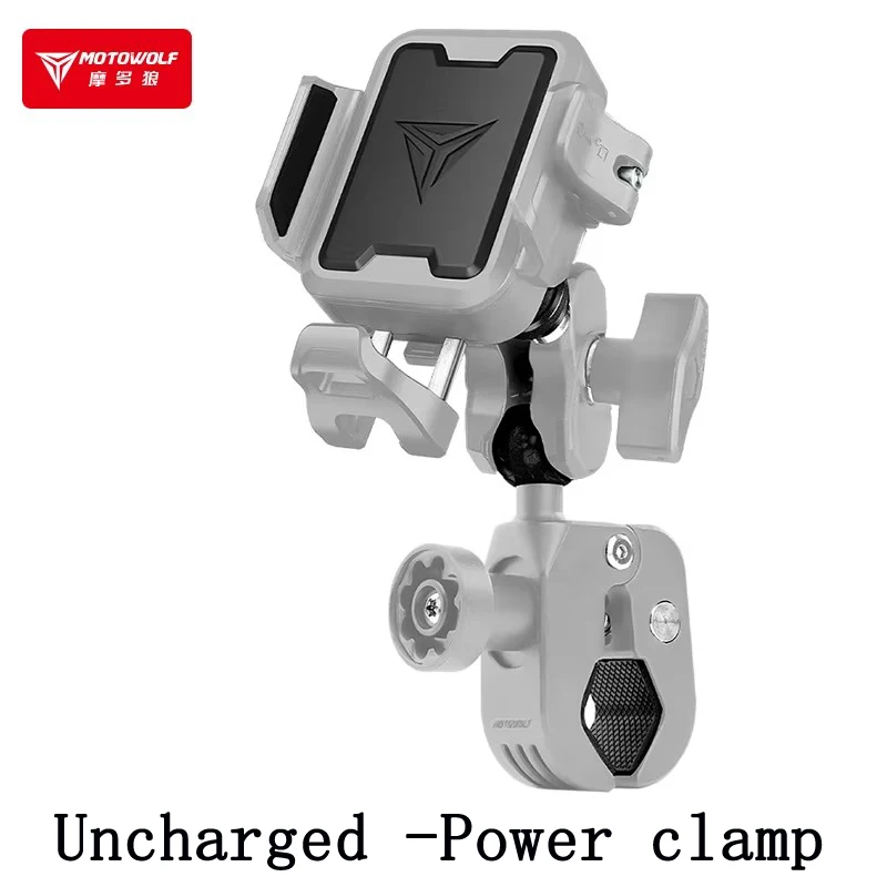 MOTOWOLF Motorrijden Schokabsorberende telefoonhouder Type-c Oplader Verstelbare anti-diefstal Quick Release Navigatiebeugel