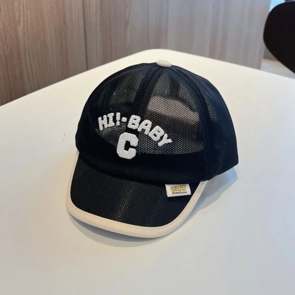 Ins الكورية الطفل قبعة بيسبول حرف C الصيف الأطفال بلغت ذروتها قبعة شبكة مطرزة الرياضة فيزوت قبعة بنين بنات #2