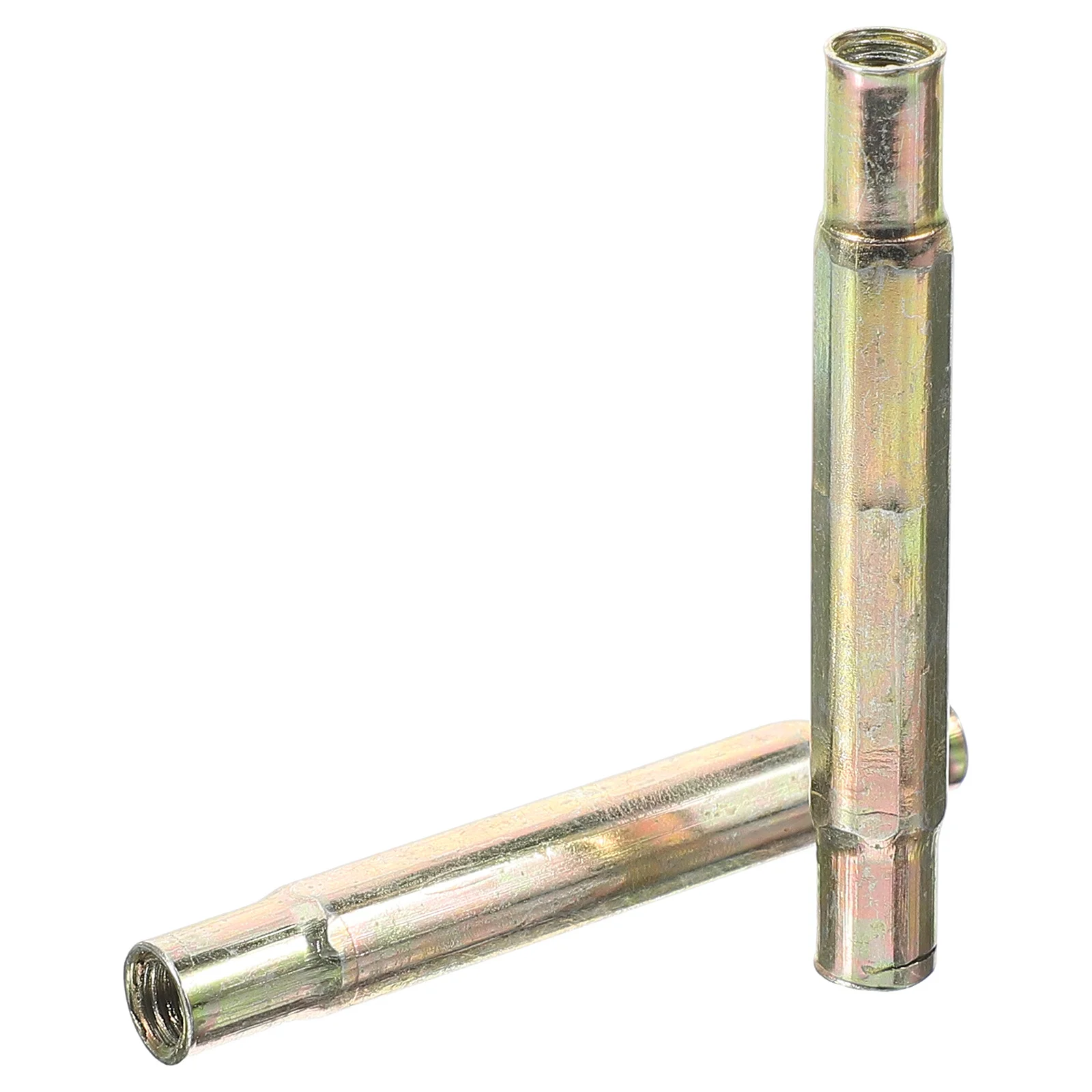 

2Pcs Door Lock Connecting Tubes Inner Thread Stainless Steel Replacement Door Handle Hardware for Gate Safety Doors