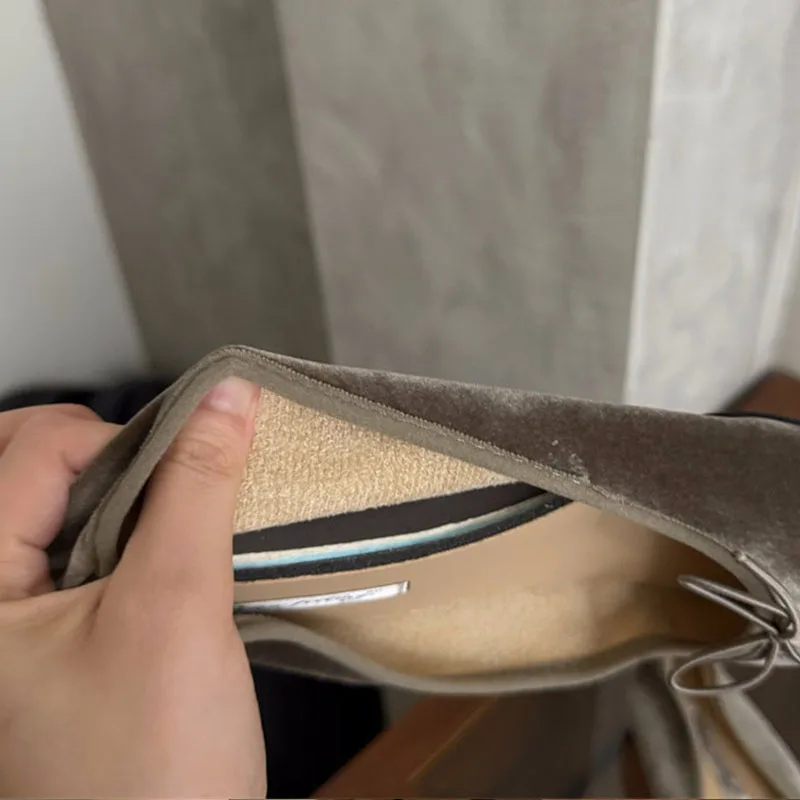 Modische Damen-Seidenballerinas mit Erhöhter Sohle, Schmetterlingsknoten, Flache Ballerinas für Damen, Frühling/Herbst Neuheit – Detail 15