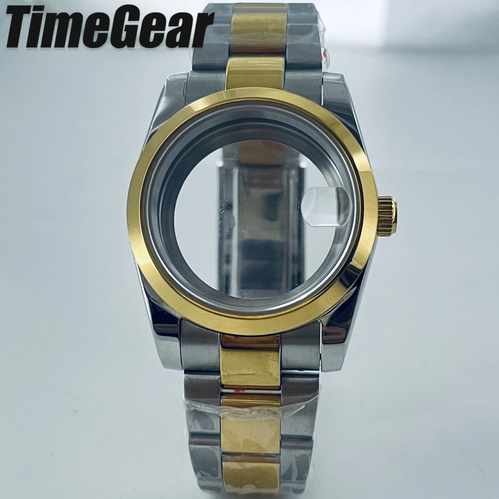 36mm 40mm  Silver Gold Bevel Edge Watch Case Bracelet Sapphire For Explorer NH34 NH35 NH36 Nh38 Movement 28.5mm Dial ﻿
