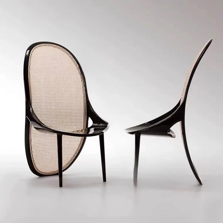 

Стул для столовой из массива дерева и ротанга, модель для гостиной, с высокой спинкой, для отдыха, для ресторана, отеля, для переговоров на ресепшене