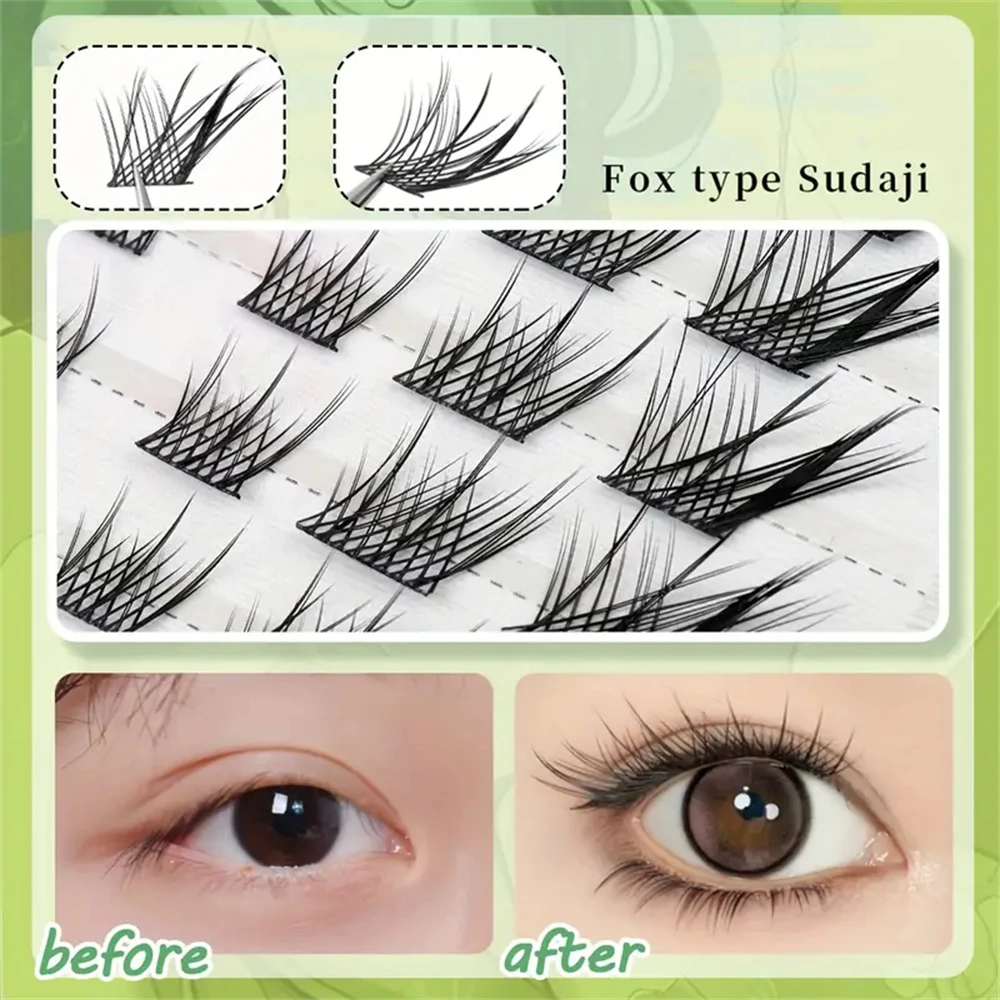 60 pçs cílios postiços macios naturais, cílios cruzados de maquiagem cosplay, cílios em quadrinhos de anime, alça reutilizável, ferramenta de maquiagem pessoal para os olhos