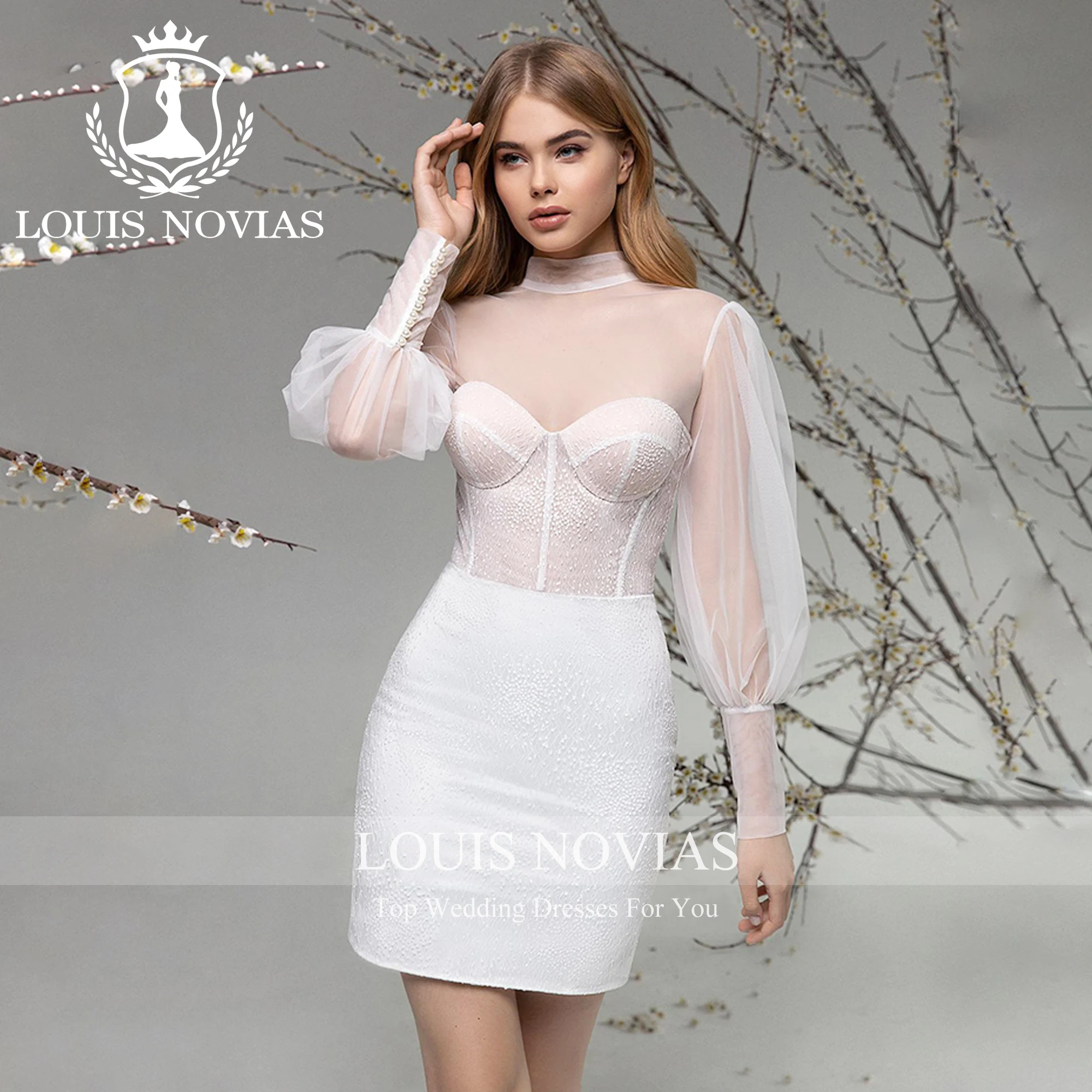 

LOUIS NOVIAS 2 IN 1 Mermaid Wedding Dress For Women With Jacket Sexy High Quality Elegant Wedding Gown Vestidos De Novia