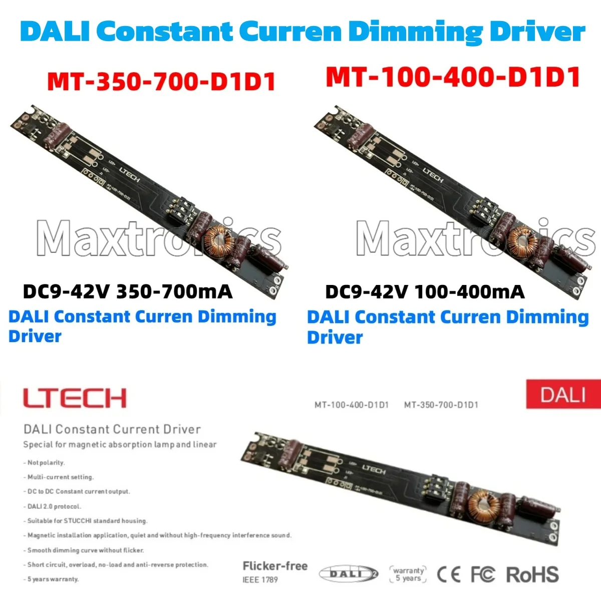NEW DC48V 100-400mA/350-700mA LTECH DALI Constant Curren Dimming Driver 1W-30W for LED Strip Magnetic Power Lighting Transformer