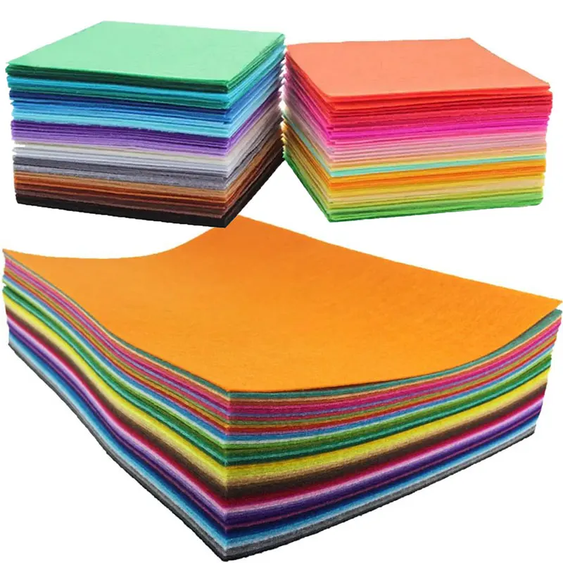 10/20/40PCS Color Non-Woven Felt Fabric Sheets Patchwork Handmade Cloth Sewing DIY Craft Felt Fabric 1mm Thick 15x15cm 20x30cm