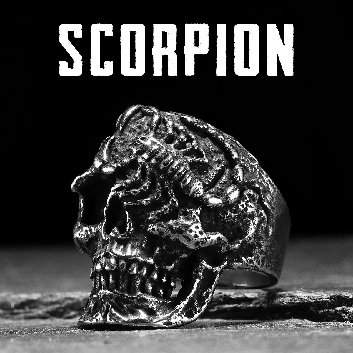 Scorpion Skull Men Rings Stainless Steel Women Jewelry Punk Gothic Rock Vintage Black Stylish Fashion Accessories Gift Wholesale