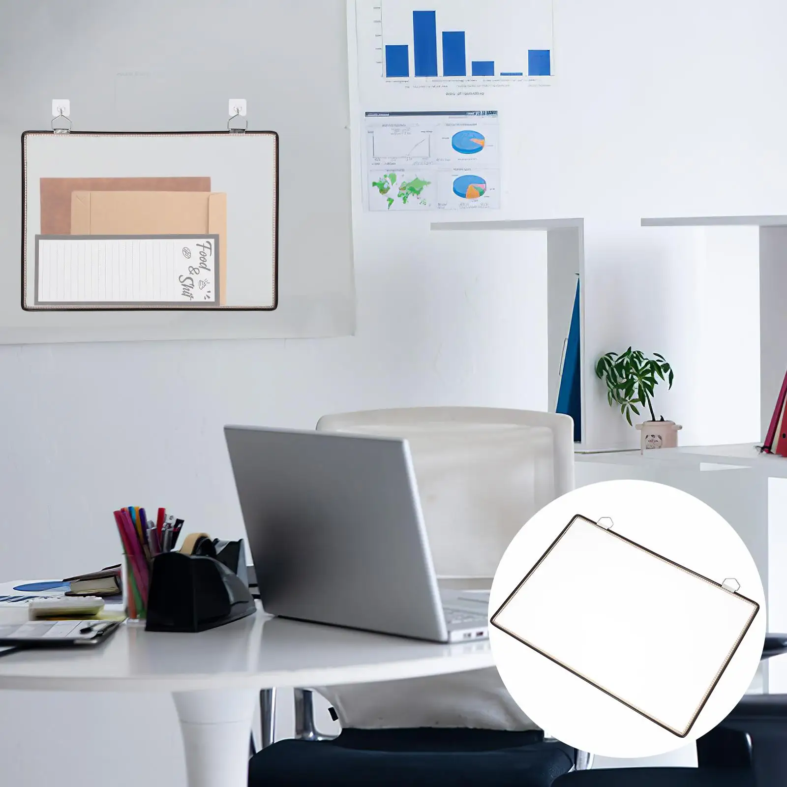 File Bag Storage Box Hanging Folders Letter Size Organizer Wall Desk Document Holder for Office Mail Mounted