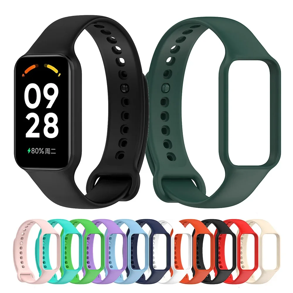 Silicone Wristband Strap For Xiaomi Smart Band 8 Active Bracelet Watchband for Redmi Band 2