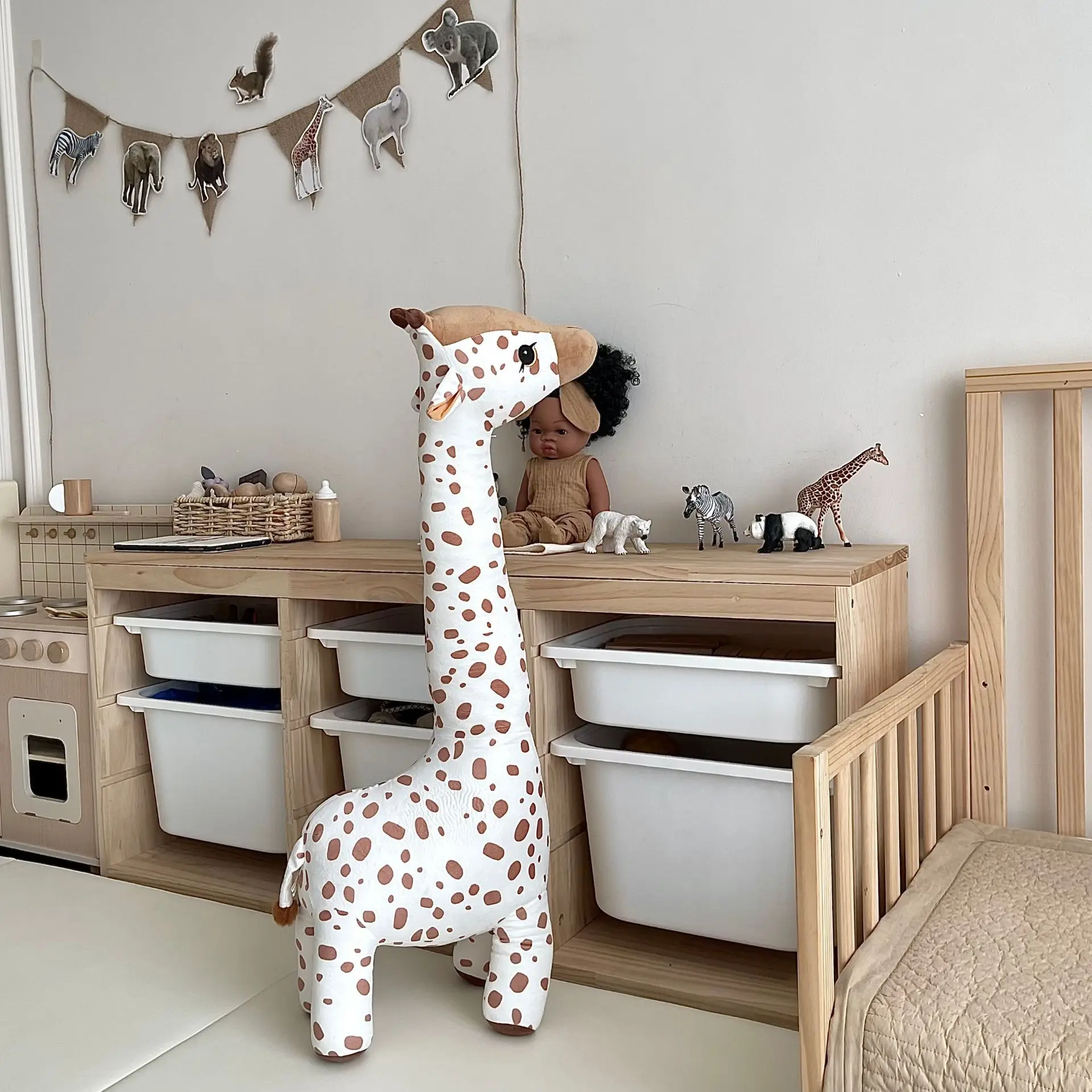 40cm Simulation Giraffe Plush Toys Soft Stuffed Animal Doll Pillow Toy For Boys Girls Room Bed Decoration Birthday Gift