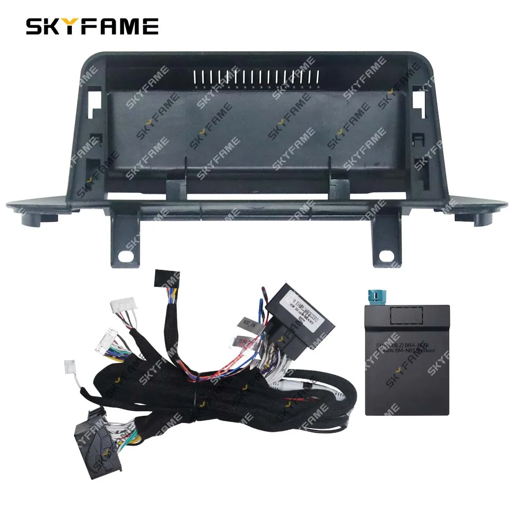 SKYFAME Car Frame Fascia Adapter Canbus Box Decoder Android Radio Dash Fitting Panel Kit For BMW X5 X6 F15 F16