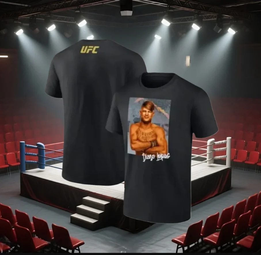 

Мужская черная футболка Diego Lopes UFC 314 Warrior UFC для борьбы, бокса, спорта, энтузиастов, модная быстросохнущая детская футболка с короткими рукавами