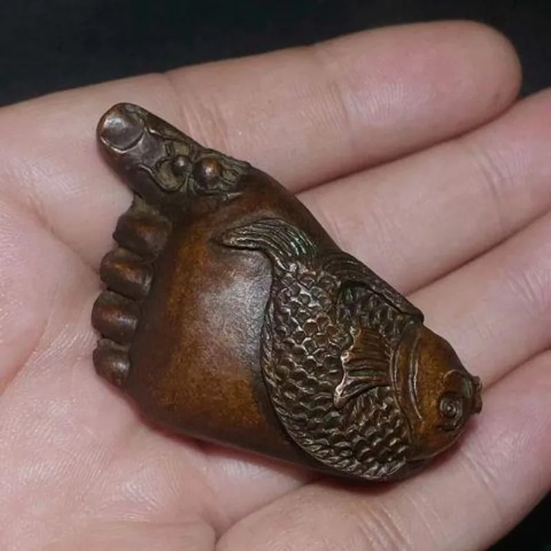 A Pair Solid Ornaments with Fish-Shaped Paperweights Desktop Decorations Living Room Decoration