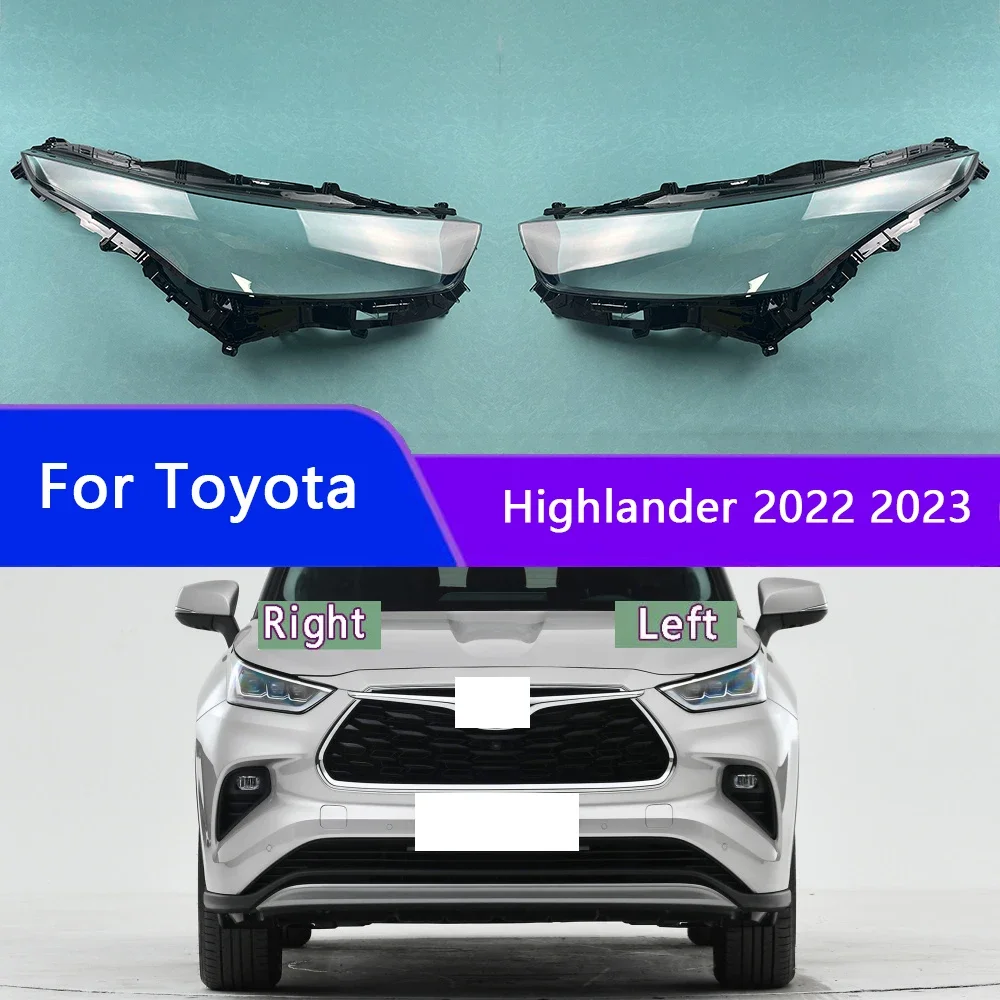 

Для Toyota Highlander 2022 2023, корпус фары, прозрачная маска, чехол для фары, плексиглас, замена оригинальных линз