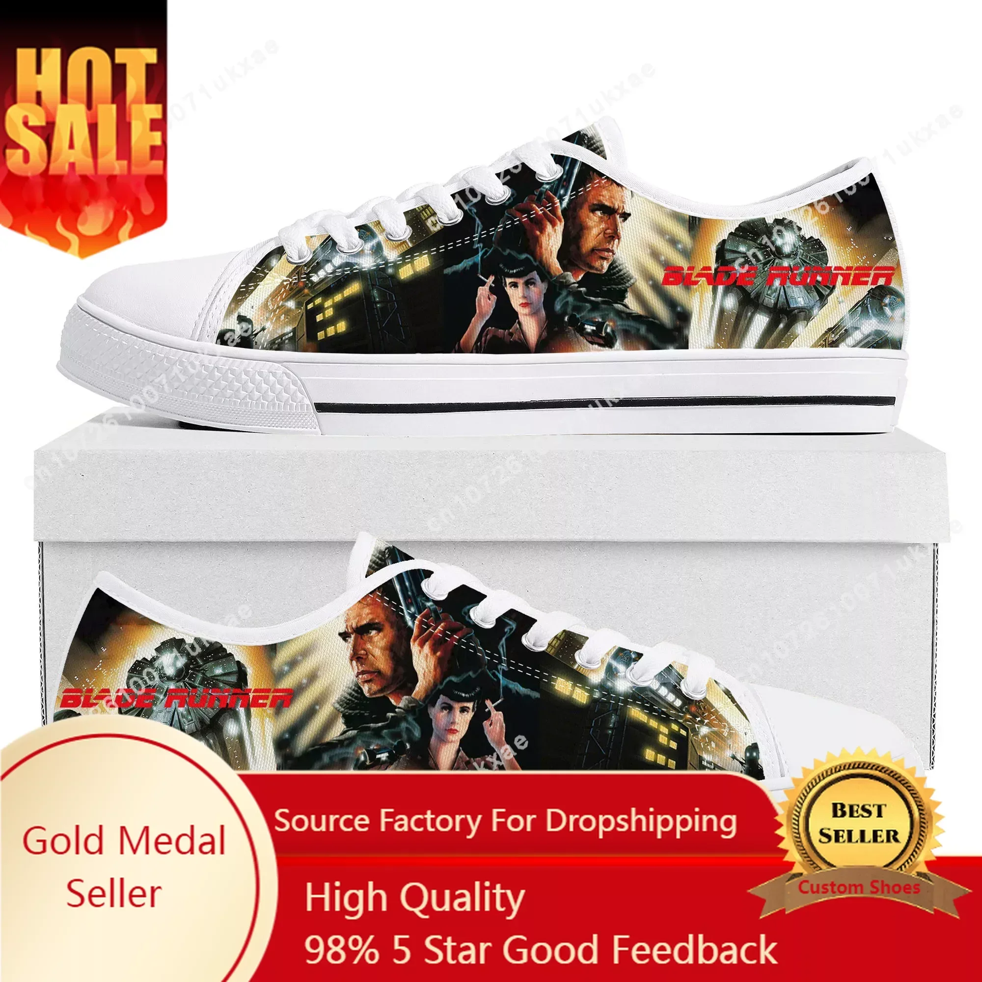 

Blade Runner Movie Low Top Sneakers Mens Womens Teenager Canvas High Quality Sneaker Casual Custom Made Shoes Customize DIY Shoe