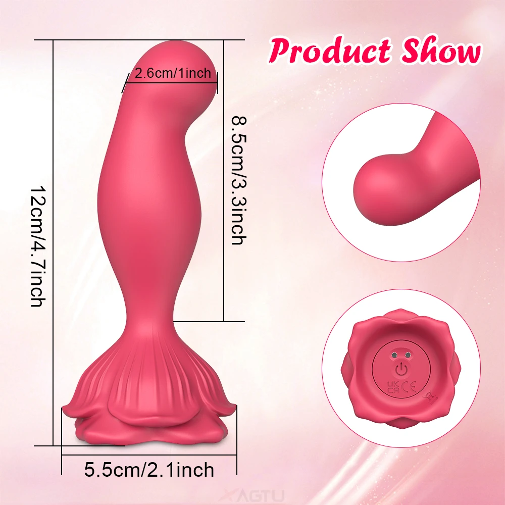 Anal Sex Toy Rose-Anal Plug Vibrator for Women Men Vibrating Butt Plug APP Control Adult Toys Anal Vibrators Prostate Massager 6