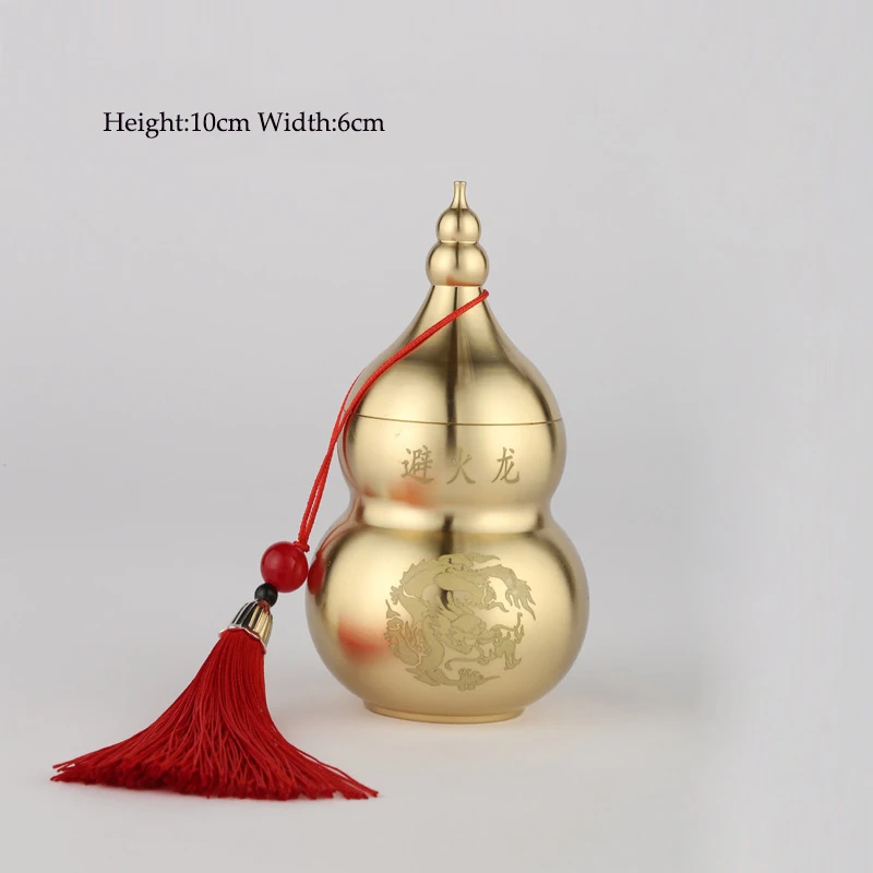Feng Shui Chinese Brass Wu Lou Gourd, Treasure Statue Home Decoration Table Bookshelf Ornaments, Fortune Protection