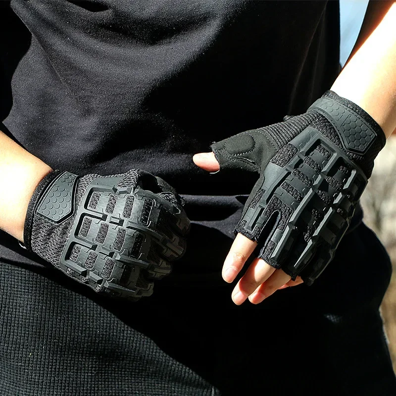 Outdoor Tactical Gloves Cycling Sports Motorcycle Half-finger Gloves Protective Wear-resistant Fitness Touch Screen Gloves Men