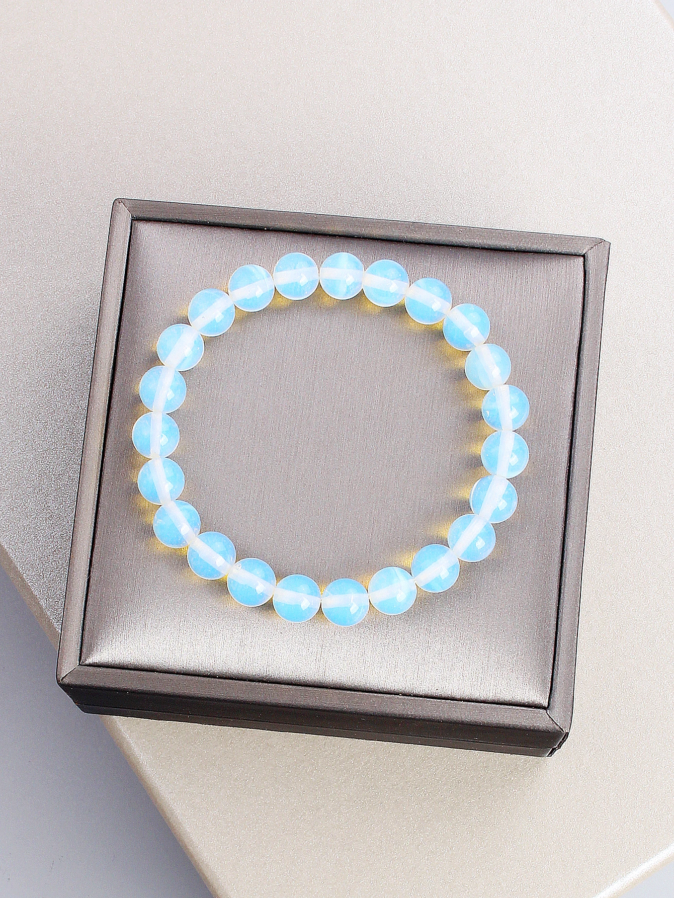 Natural Stone Opal Bead Bracelet for Women & Men Healing Energy Protection Positive Vibes Stress Relief Spiritual Jewelry Gift - view 5