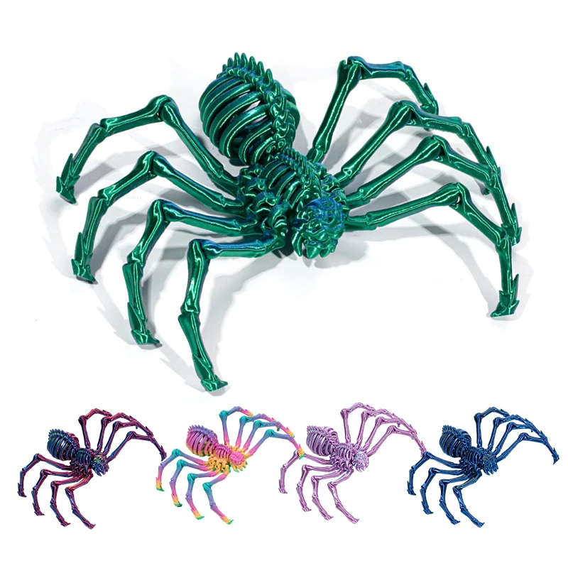 3D Printed Spider Figures Simulated Animal Model Movable Retractable Joint Toy Christmas Children's Gift Home Desktop Decoration