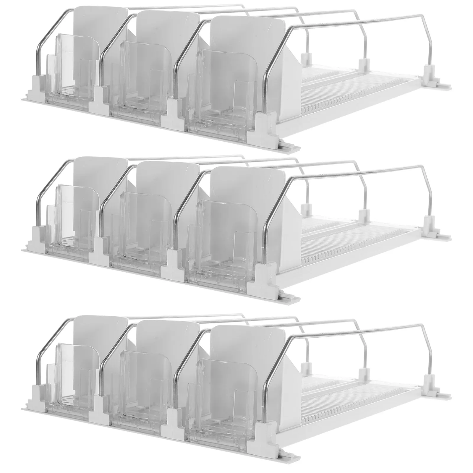 

3pcs Drink Pusher Automatic Plastic Glide Replenishment Tray For Soda Can Organizer Bottle Storage Shelf Refrigerator Dispenser