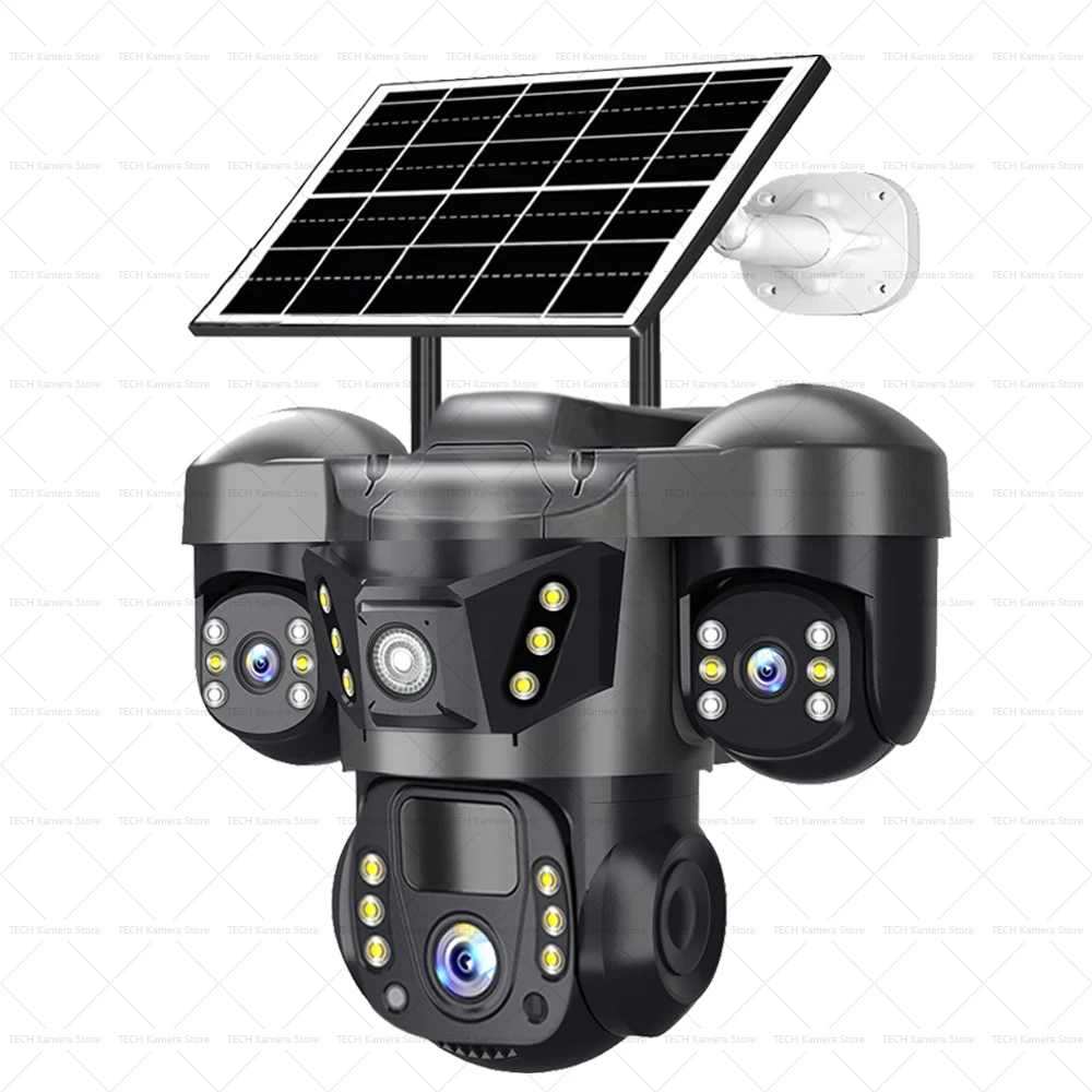 4G Solar-Kameras mit SIM-Karte, 100M Daten, IP-WLAN, Smart Home Sicherheitsschutz, CCTV-Kamera für Außenbereich, Wasserdicht, Nachtsicht, 360° Überwachung, 4G-Kamera