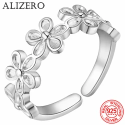Hot new charms 925 Sterling Silver flower Rings for Women adjustable Elegant Fashion Wedding Party Holiday gifts Charm Jewelry
