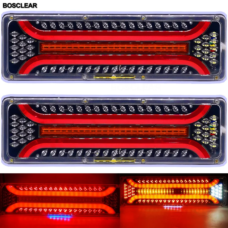 2pcs fanale posteriore universale per camion per auto fanale posteriore per rimorchio a led 24v fanale posteriore per retromarcia con freno a flusso