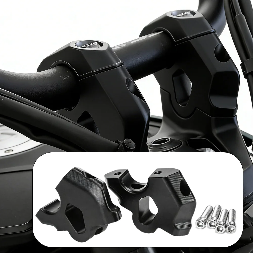 

For BMW R1300GS Adventure 2024–2025 Motorcycle Handlebar Riser Drag Handle Bar Clamp Extend Adapter Accessories Black/ Silver