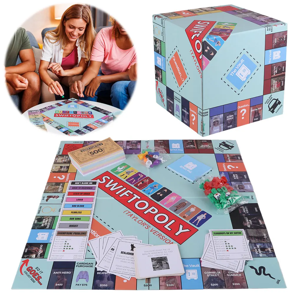 Board Game Fun Party Game Fans Interactive Board Game Family Games for Swifties Kids Teens Adults Game Night for SWIFTOPOLY