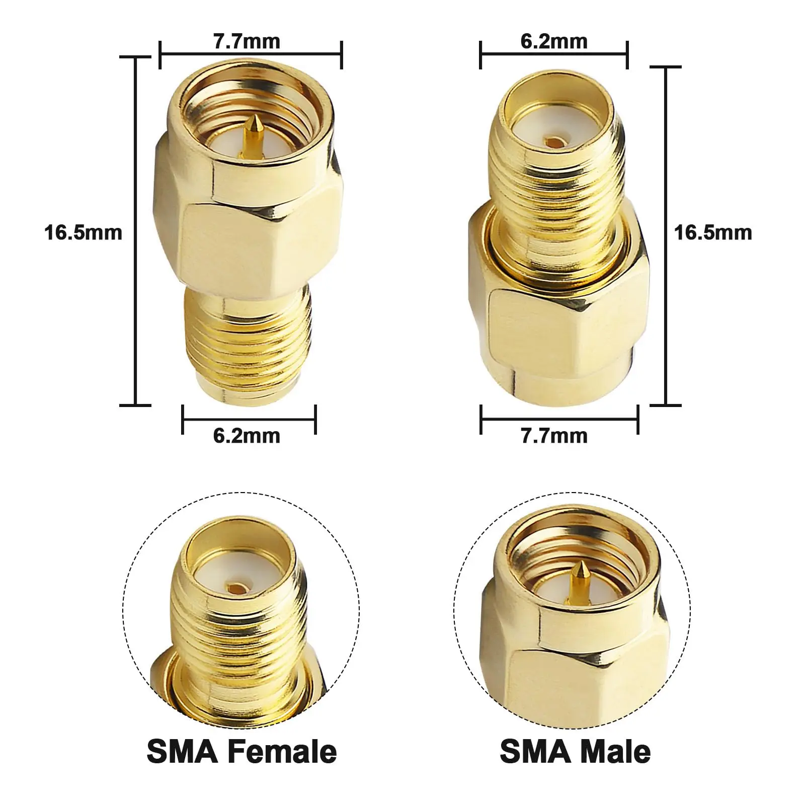 SMA Cable Gender Changers SMA Male to Female Adapter Low Loss Antenna Coax Extension Connector for Fpv Antenna Radio WiFi