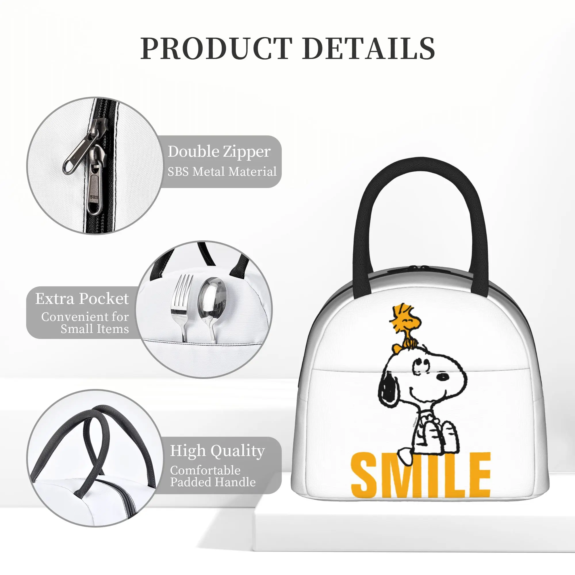 Lunch Boxes Snoopys Dog Woodstock Accessories  Lunch Food Box Harajuku Thermal Cooler Bento Box For Travel view 6