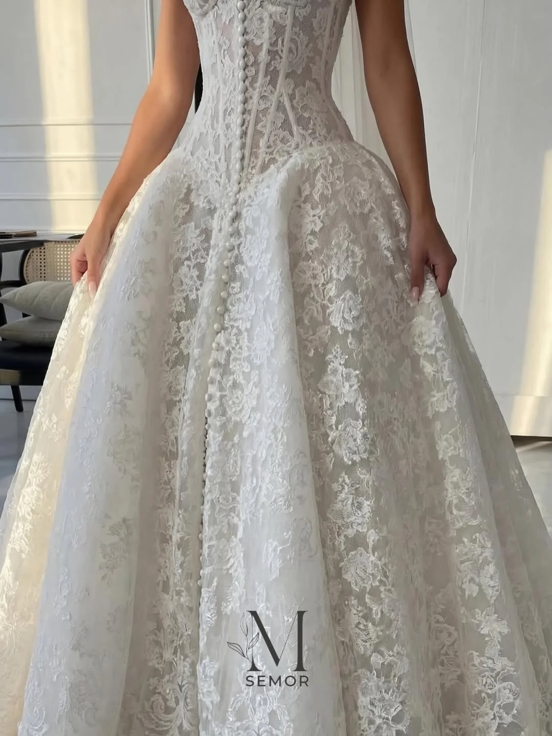Semor Customized A-line Exquisite Lace Wedding Dresses for Woman 2026 Sweetheart Sweep Train Arabian Bridal Gown Robe De Mariée