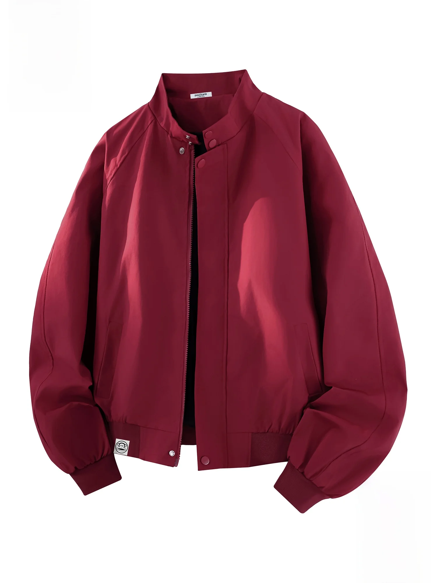 

PaulFrank Monkey Head Men's Casual Flight Jaet Red Collar Loose Outerwear Spring Trendy Polyester Fiber Long Sve Zipper