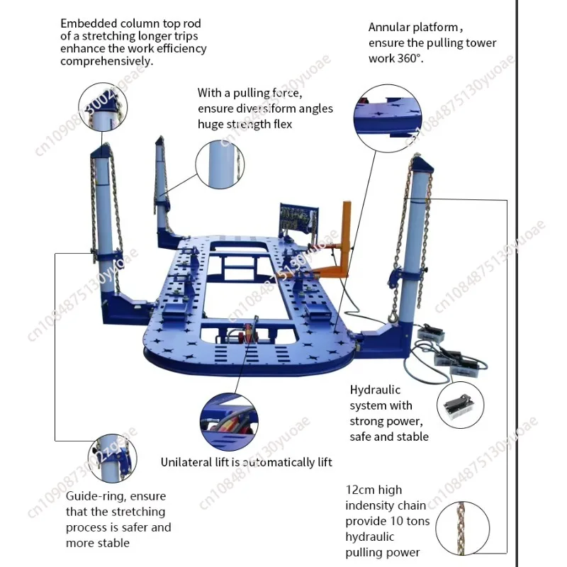 Automotive body crash repair frame Linear steel and aluminum table equipment for automotive frame repair