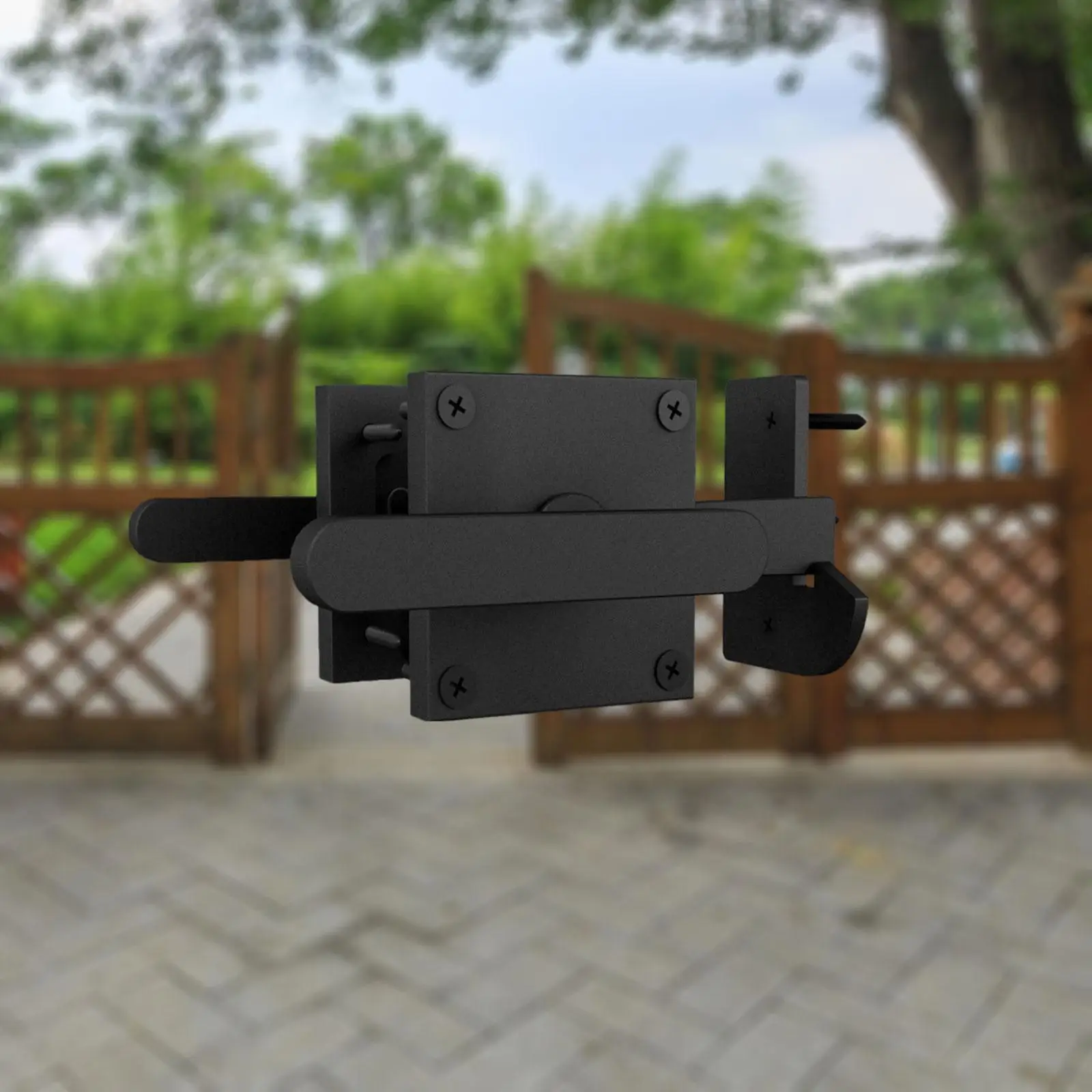 

Double Side Gate Latch Swinging Door Latch Easy Installation Aluminum Alloy Gate