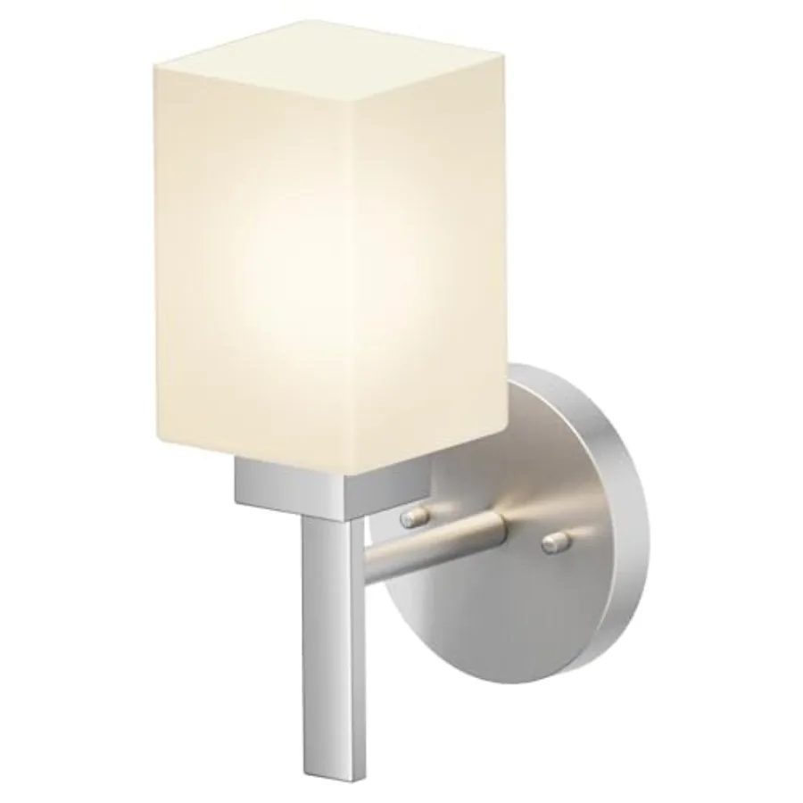 

Bathroom Light Fixture Vanity Lighting with White Frosted Glass Shade, Wall Lamp for Mirror Kitchen Bedroom Living Room Porch T