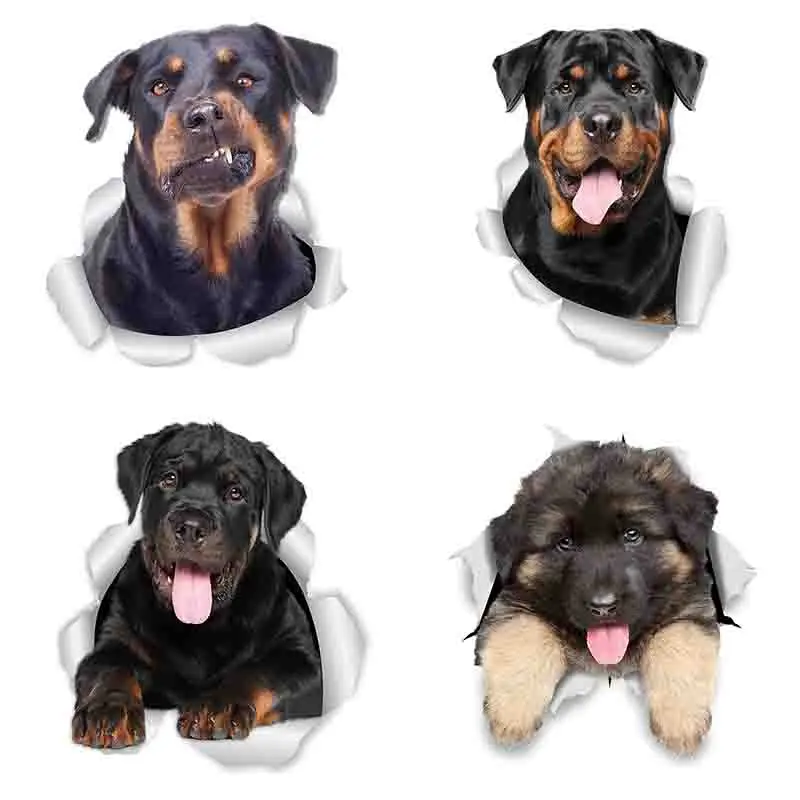 Three Ratels FTC-1086 3D Dog Stickers German Shepherd Puppy For Wall,Window,Fridge,Toilet and Cabinet Stickers