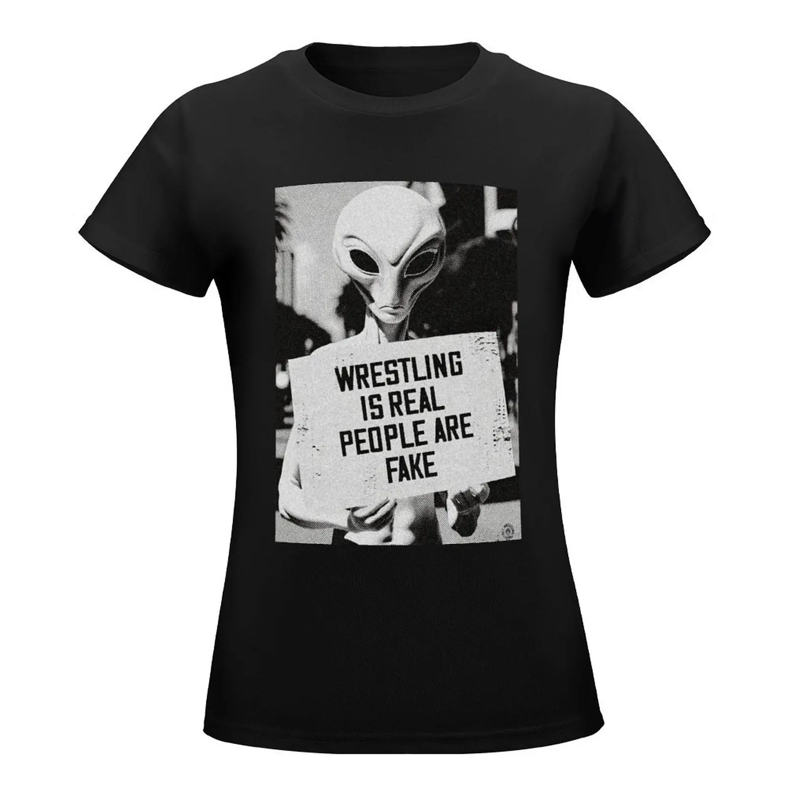 Wrestling is Real People are Fake T-Shirt plus sizes plus size tops Women's tops