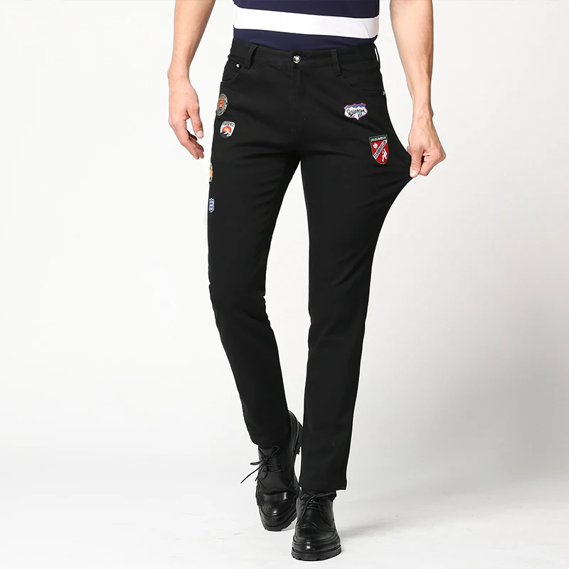

Мужские летние повседневные брюки Slim Fit: универсальные, эластичные, прямого кроя, модные джинсы из хлопкового стрейч-денима для молодежи