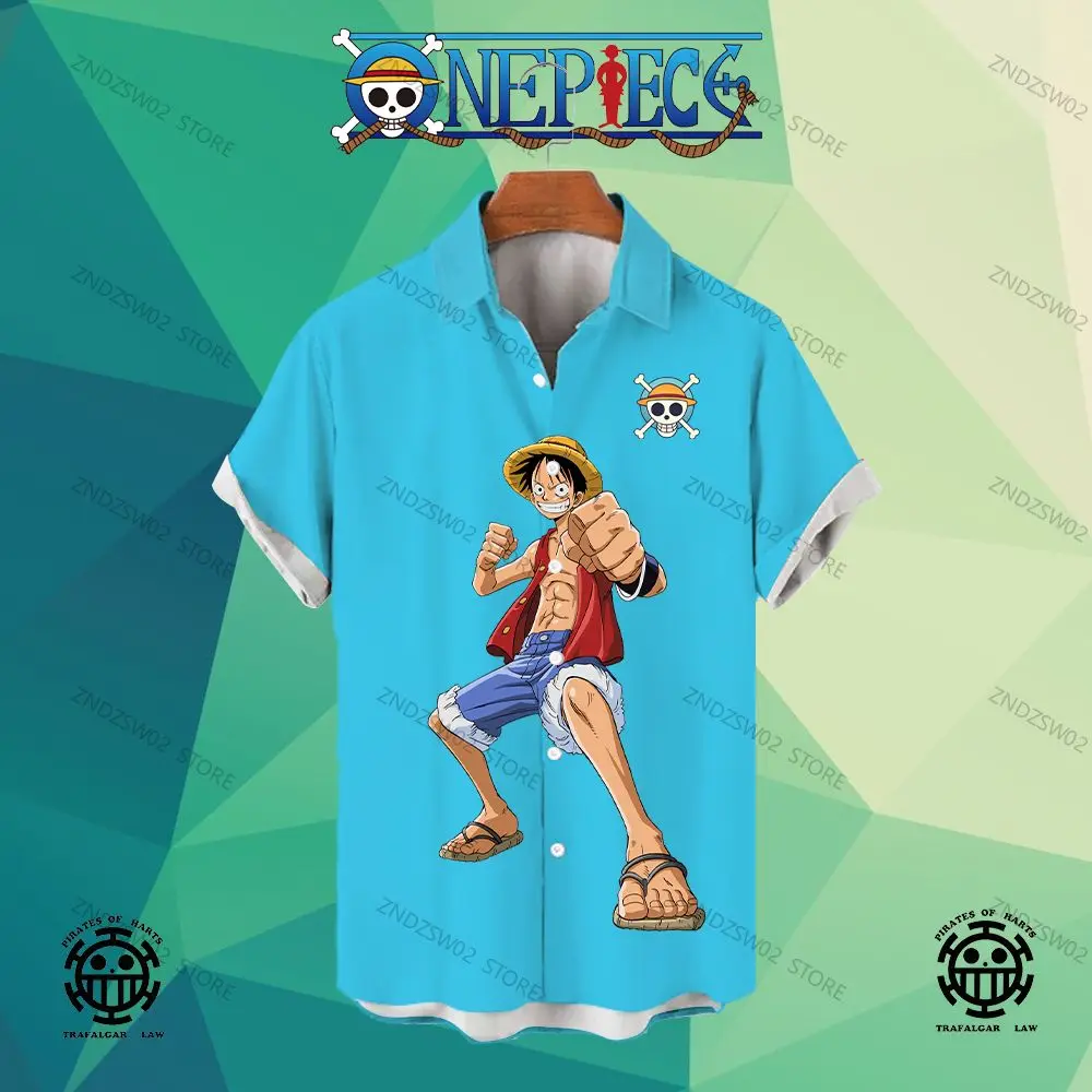 

Beach Men's Social Shirt Monkey D Luffy Hawaii High Quality Luxury One Piece Leisure Clothes Shirts Oversize Blouses Fashion Y2k